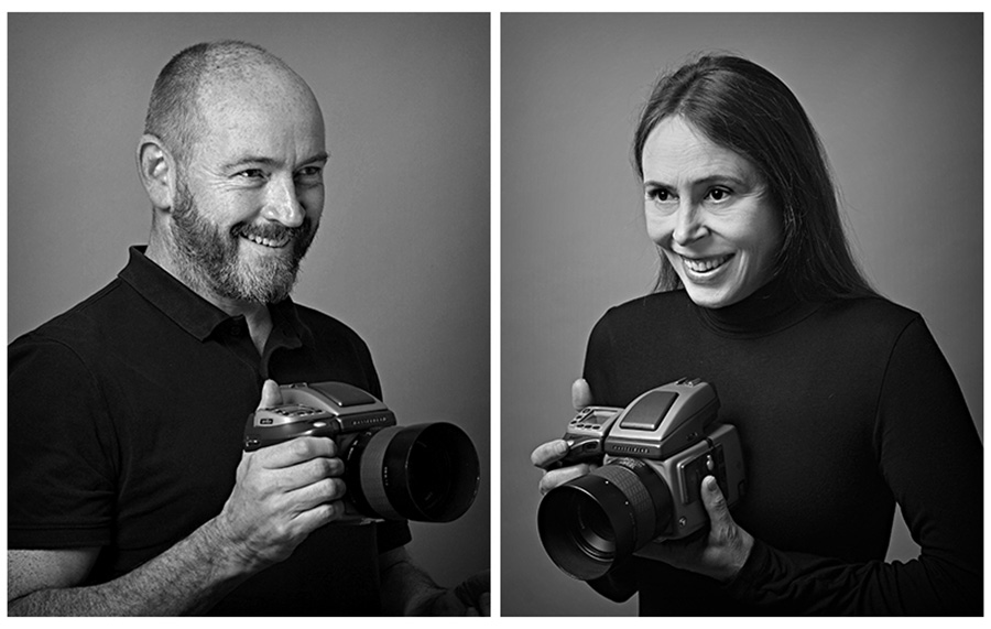 Ewan Barry and Audrey Pinard, black and white photo. Partners at Tete-a-Tete Phot in Edinburgh